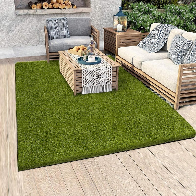 CooRug Artificial Grass Outdoor, 4x6 Ft Realistic Artificial Turf Grass Rug, Large Fake Grass for Dogs Indoor Outdoor Garden Lawn Landscape Patios Decoration - Image 1